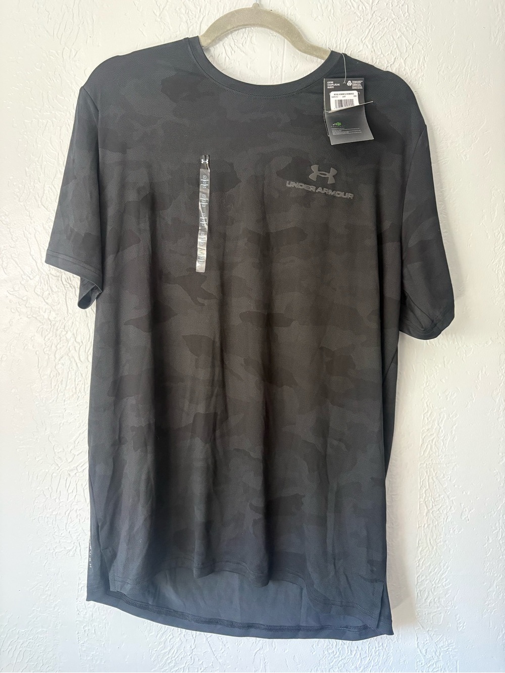 Under Armour UA RUSH Vanish Energy Printed SS Black Camo Shirt Men’s Medium NWT